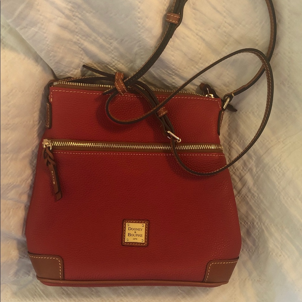 Dooney & Bourke Red Pebbled Leather Crossbody with Contrast Trim
smoke free home